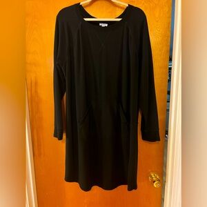 Black sweatshirt dress.